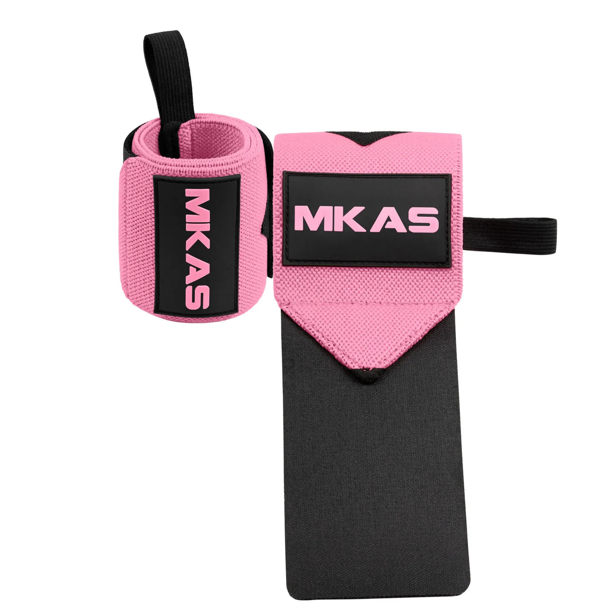 Pink and black wrist support wraps for fitness and lifting