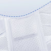 White elastic knee pads designed to fit leg curvature and allow movement.