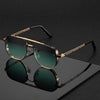 Classic Double-Beam Metal Sunglasses with UV400 Protection