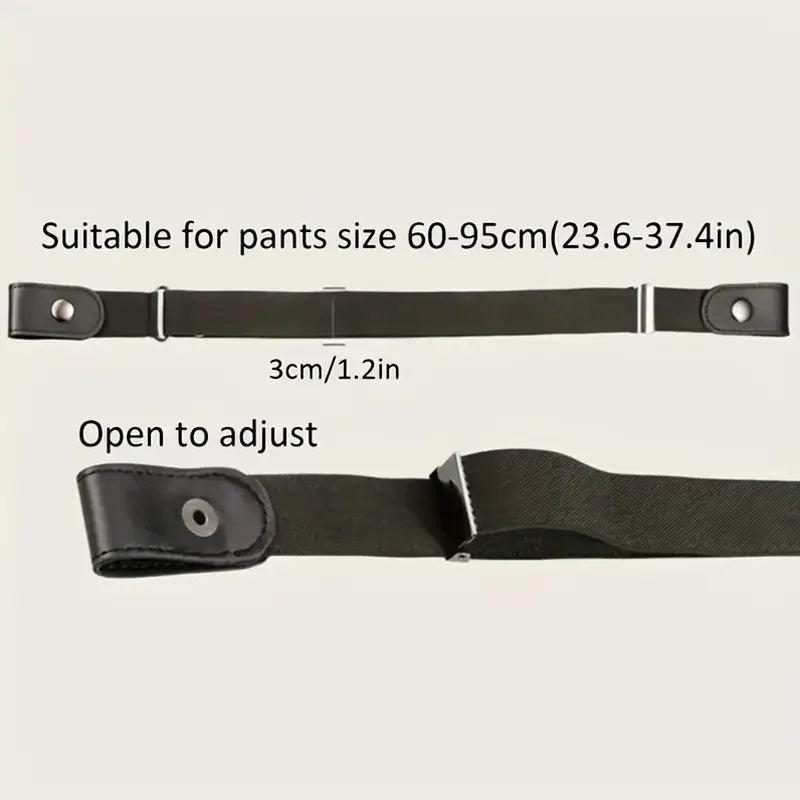 Black invisible stretch elastic belt suitable for pants size 60-95cm