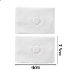 White knitted wristband with a circular button for nausea relief