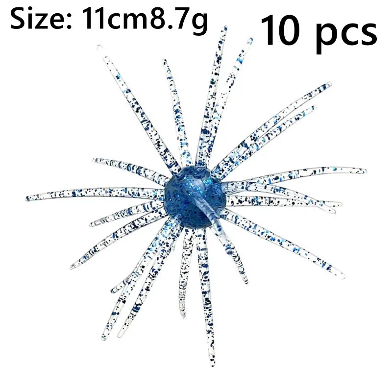 Realistic Sea Urchin Soft Fishing Lures - 10 Pack