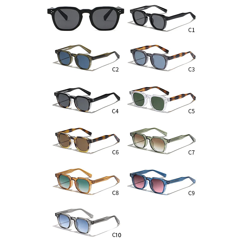 Retro Classic Square Frame Sunglasses with UV400 Protection