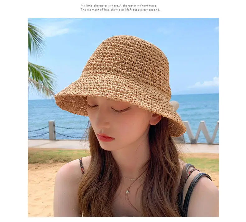 Handwoven Straw Sun Hat with Wide Brim