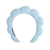 Light blue microfiber skincare headband and wristband set