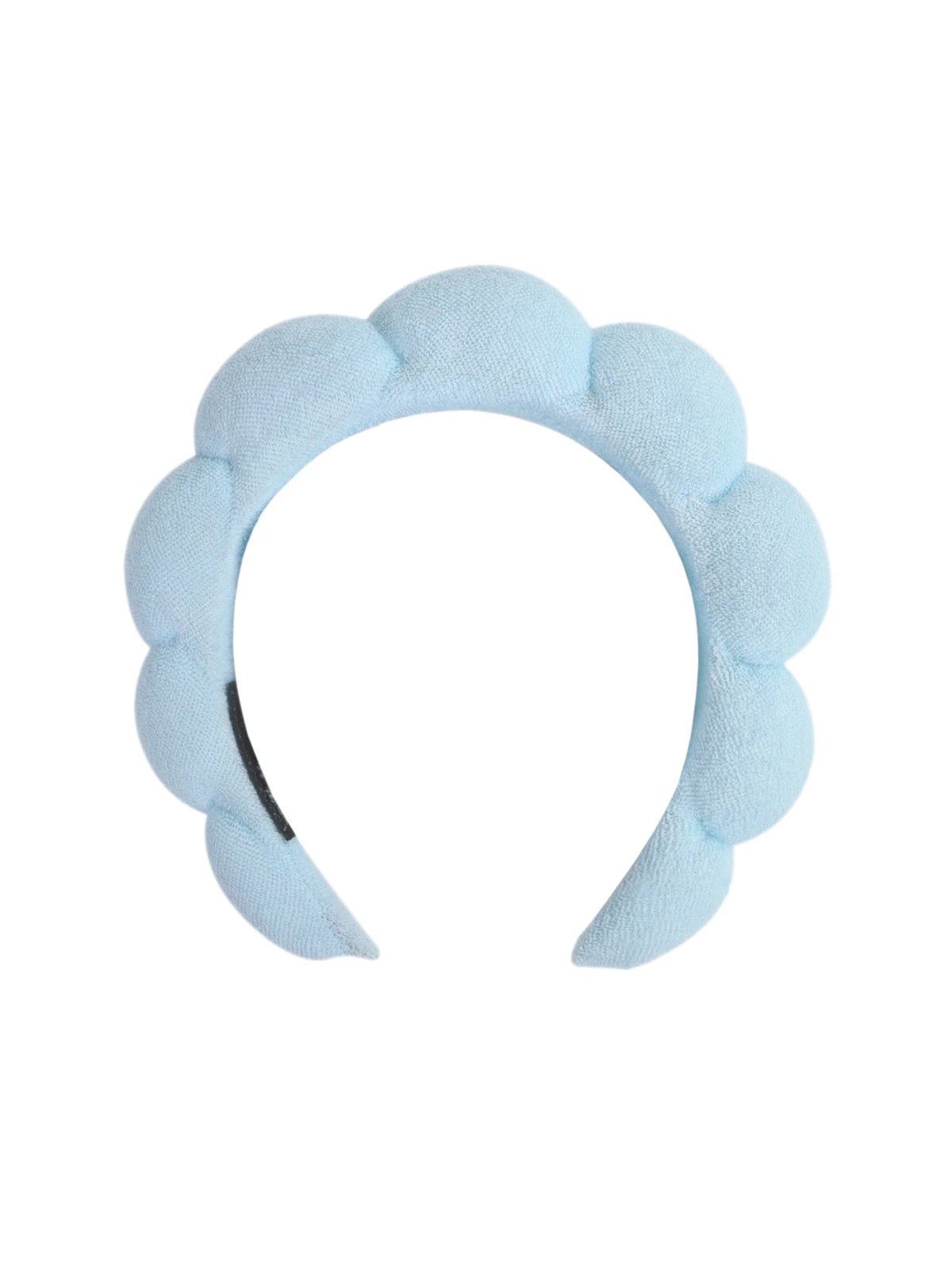 Light blue microfiber skincare headband and wristband set