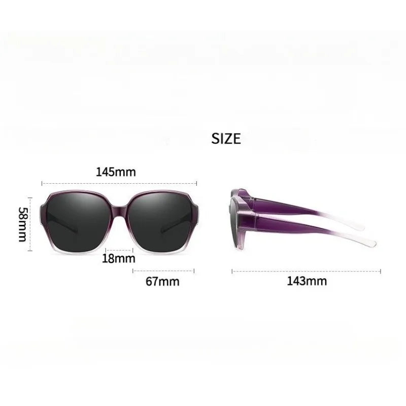 Vintage Oversized UV400 Sunglasses with Fit-Over Design