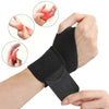 Schwarzer, verstellbarer Hand-Armschutz mit Anwendungsbeispielen.