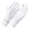 Guantes de ciclismo blancos para protección solar, vistos desde arriba