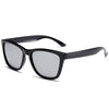 Black gradient mirrored sunglasses with a dark frame shown against a white background.