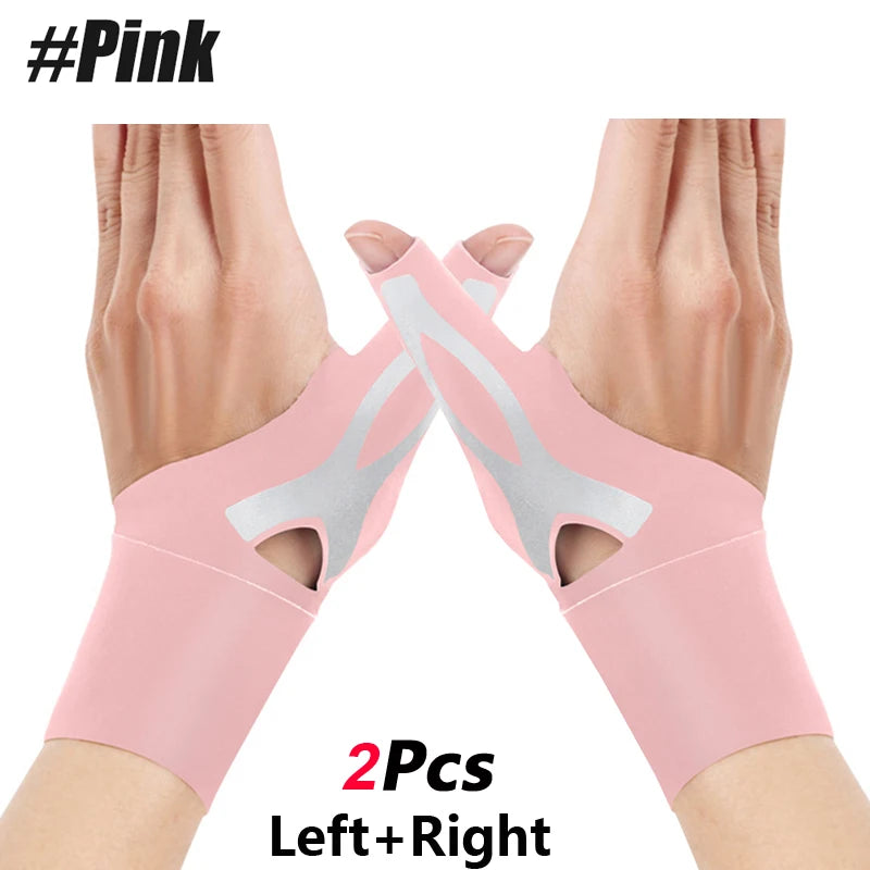 Paar rosa Hand- und Daumenkompressionsbrillen