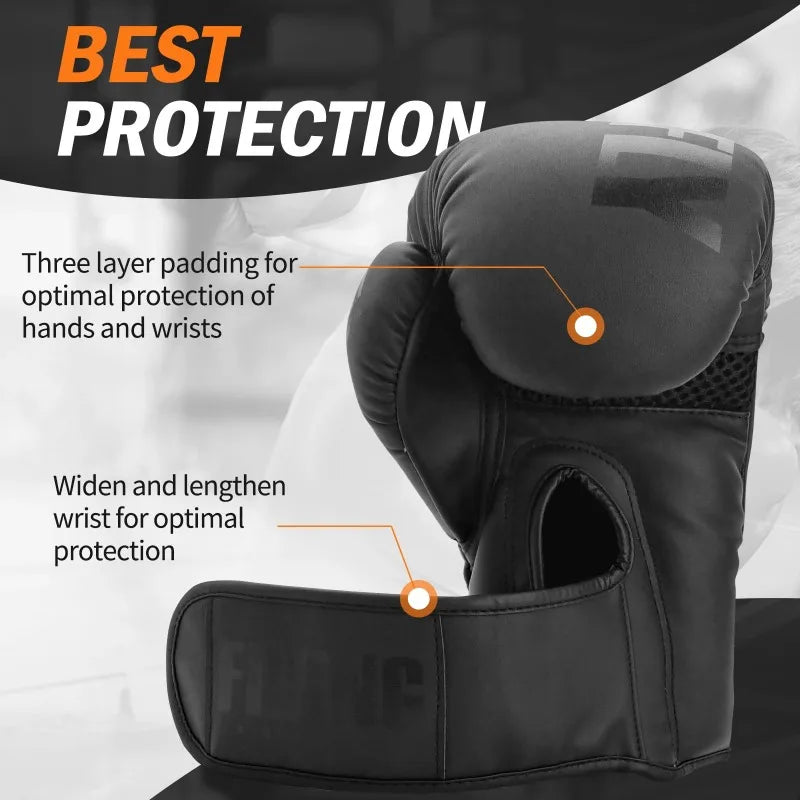 Professional PU Leather Boxing Gloves for Training and Sparring