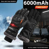 Black tactical thermal gloves with LED accents and faux fur trim shown for power supply.