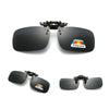 A pair of black polarized driving sunglasses with a black frame and a logo indicating polarization.
