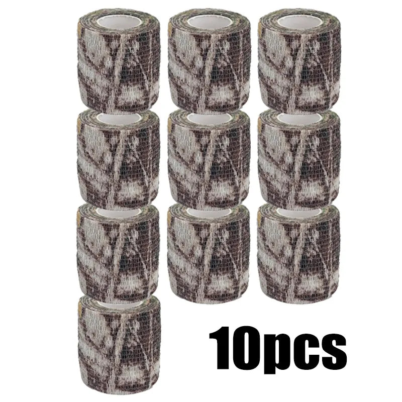 Diez rollos de vendas elásticas de camuflaje para deportes y caza