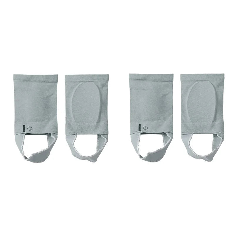 Four pairs of gray silicone arch support insoles for foot comfort