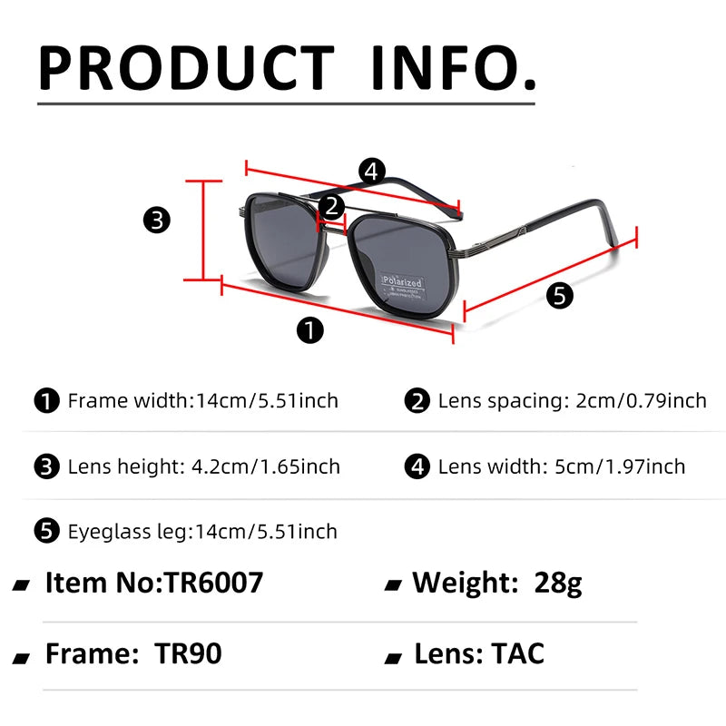Classic Square-Frame Sunglasses with UV400 Protection
