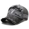 Vintage Washed Cotton Baseball Cap with Embroidered Cow Head