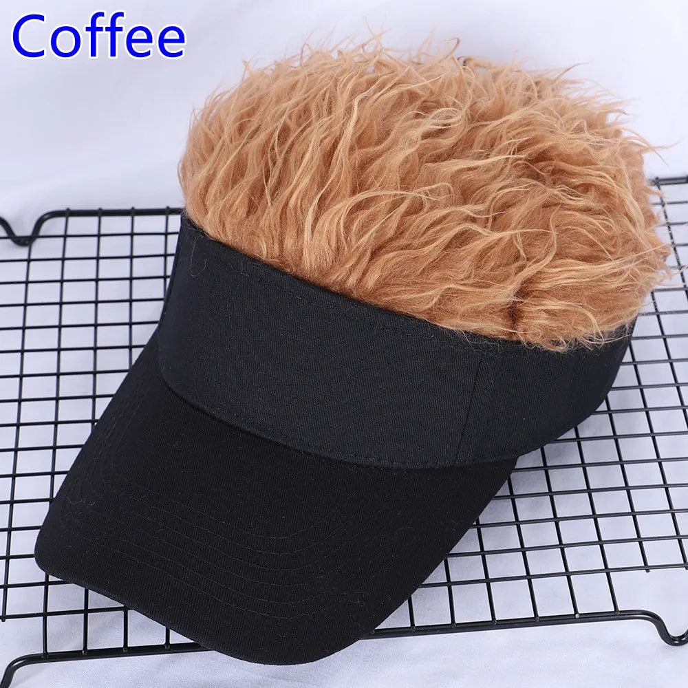 Adjustable Sun Visor with Realistic Hair Strands