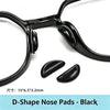 Black D-shape silicone anti-slip nose pads for eyeglasses
