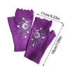 Embroidered Floral Bee Fingerless Gloves