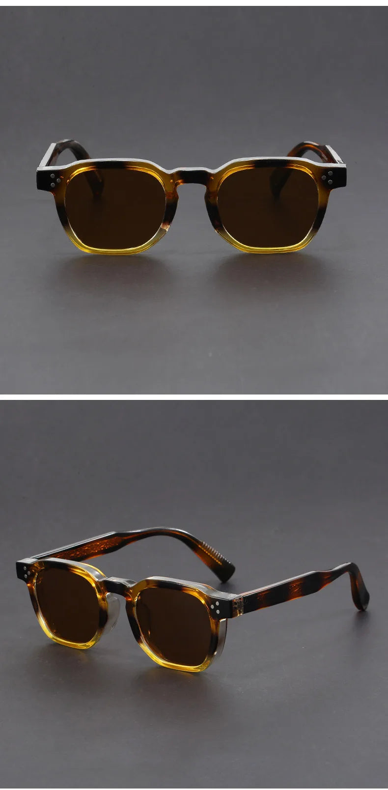Retro Tortoiseshell Acetate Square Sunglasses