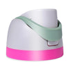 A white and pink leakproof replacement lid for a water bottle, featuring a light green silicone grip.