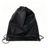 Black durable nylon drawstring backpack shown from the front.