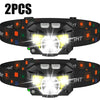 Two powerful LED rechargeable camping headlamps shown against a white background.