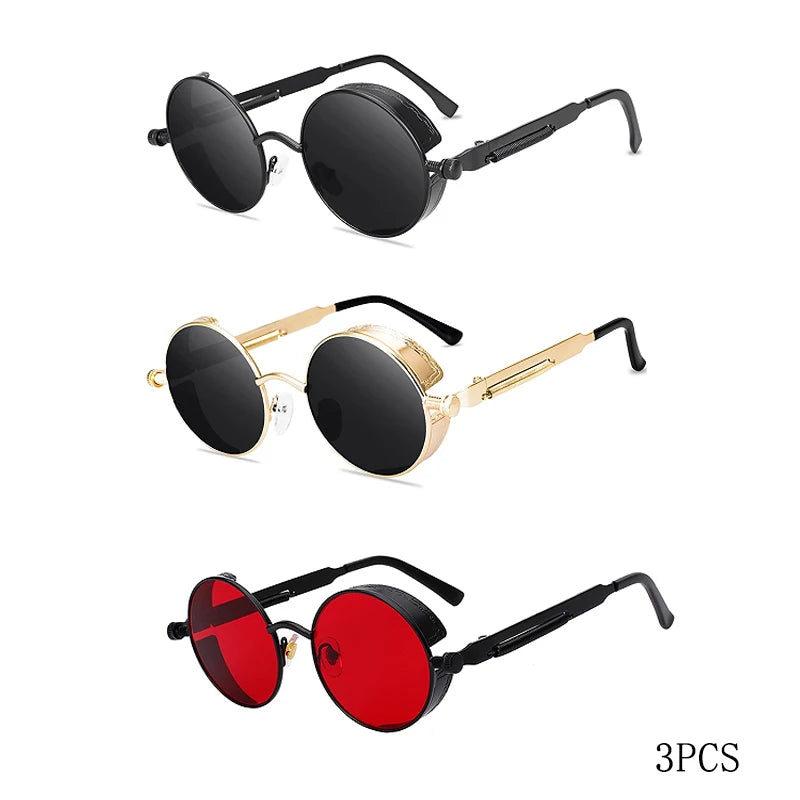 Classic Round Metal Frame Sunglasses with UV400 Protection