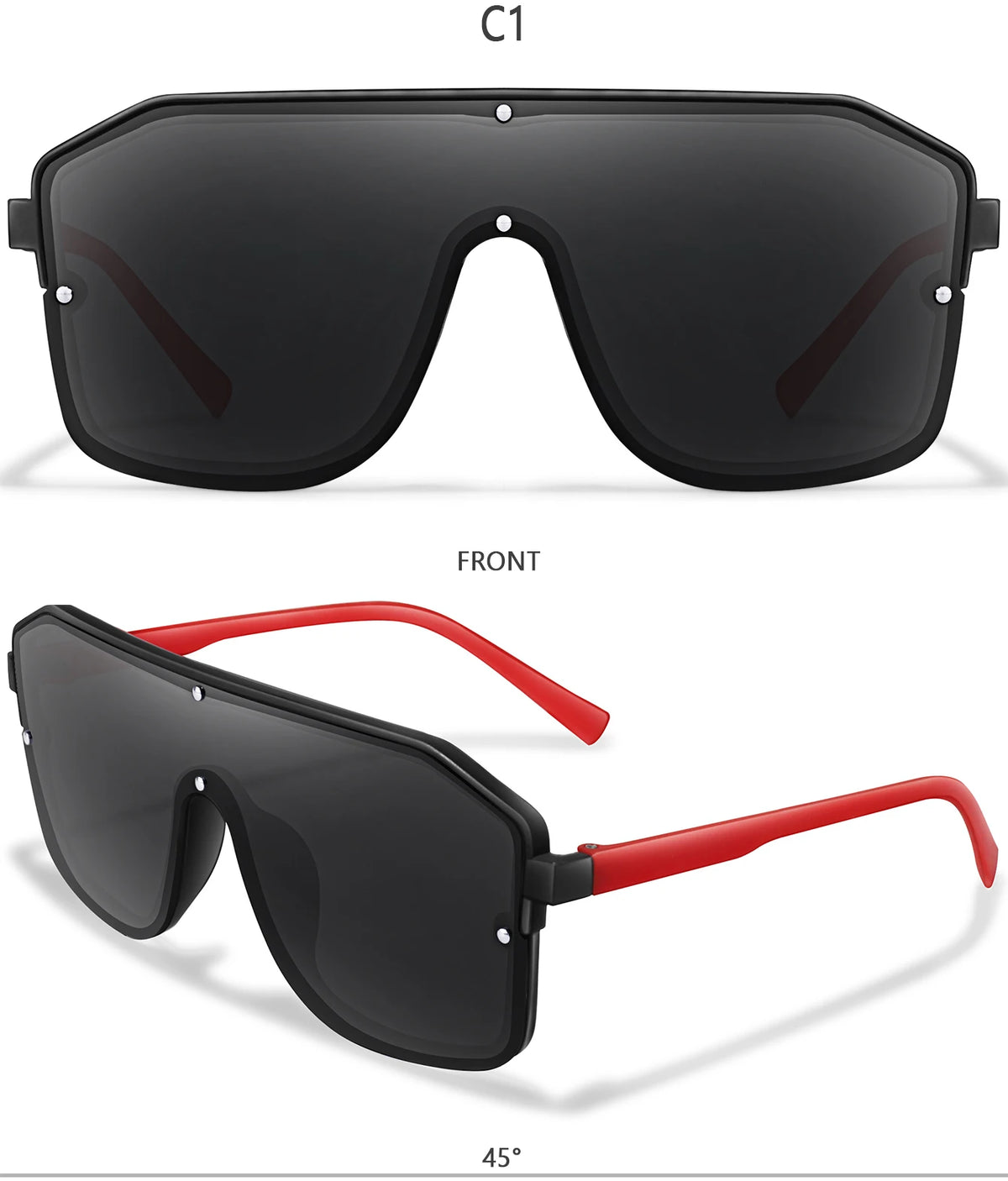 Square Frame Sunglasses for Men and Women — UV Protection for Sports and Driving