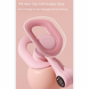 A pink TPE non-slip soft rubber strip used as a grip for a thigh and hip strength trainer.