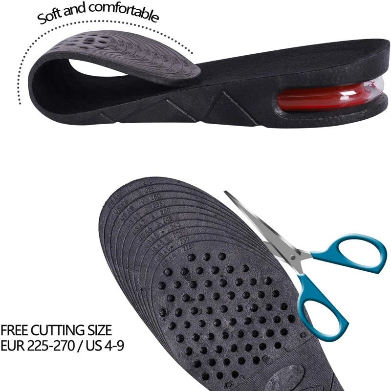 Adjustable Height Increase Insoles with Shock Absorption