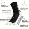 Schwarze feuchtigkeitsableitende Sportsocken mit verdickter Sohle und verstärkter Zehenkappe für längere Haltbarkeit