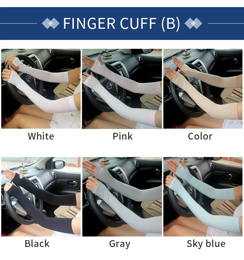 A collection of finger cuffs in various colors including white, pink, color, black, gray, and sky blue shown on a hand.