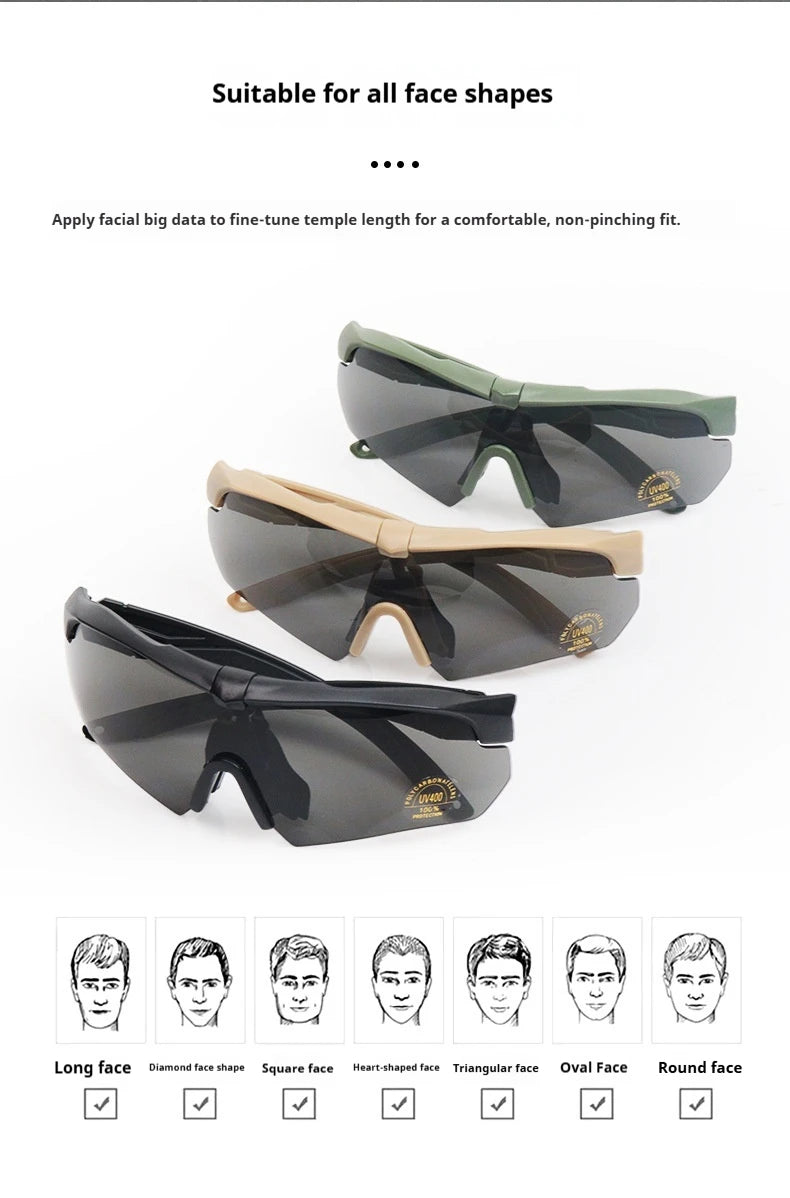 Tactical Sports Glasses with Swappable Lenses