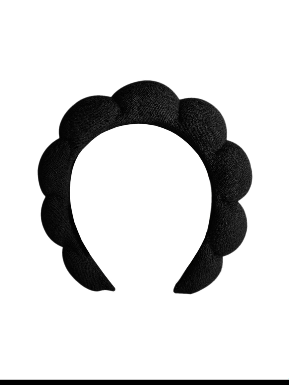 Black microfiber skincare headband and wristband set