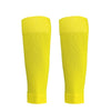 A pair of bright yellow honeycomb grip football socks shown vertically.
