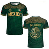 Dark green men's t-shirt featuring a gold eagle graphic and the word MEXICO on the front and back.
