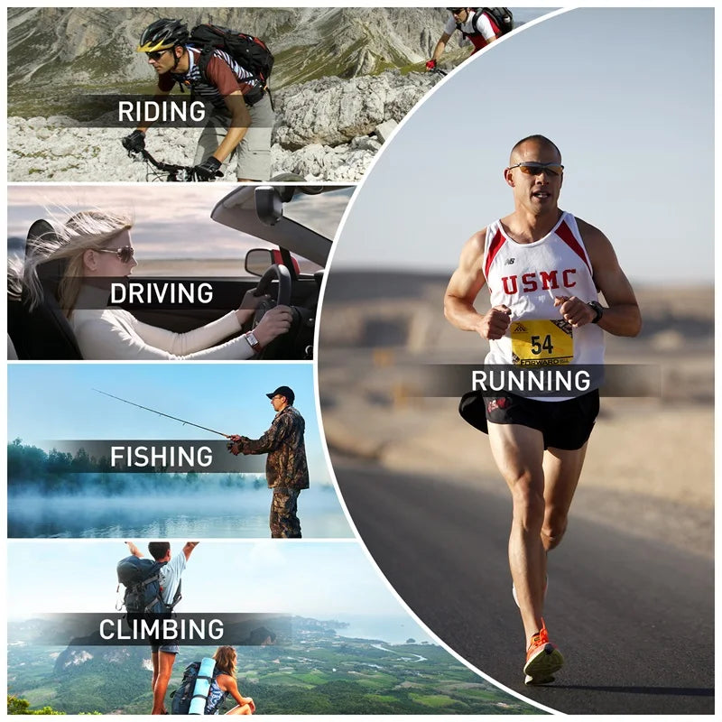 Polarized Sport Sunglasses with 3 Interchangeable Lenses
