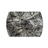 A black and white patterned fabric wide knotted headband