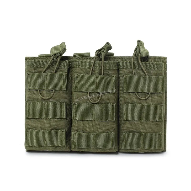 Olive green tactical magazine pouch designed for plate carriers