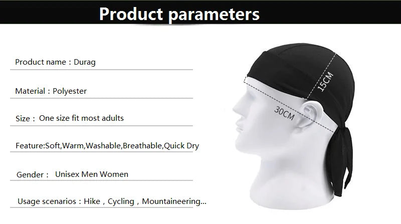 Quick-Dry Cycling Head Scarf with Breathable Knit Fabric