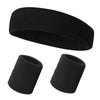 Black sports headbands for fitness and activity, shown in a multi-pack.