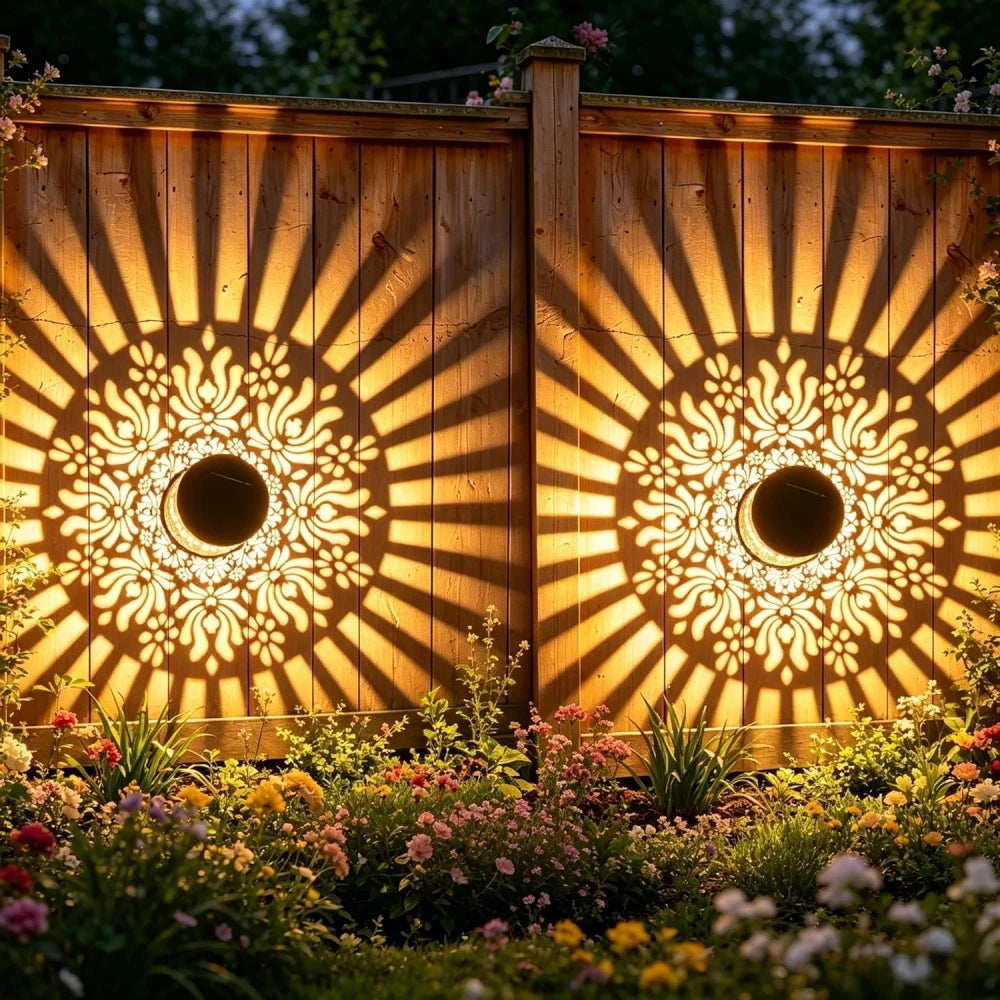 Solar Peony Mandala Projector Light for Outdoor Walls