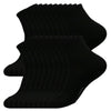 A stack of black men's essential warm socks for outdoor activities.