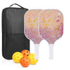 2-Piece Fiberglass Pickleball Paddle Set with 4 Balls for Beginners
