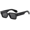 Black classic square rivet sunglasses with a flexible arm for men and women