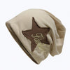 Embroidered Star-Patch Beanie Hat