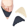 A close-up view of adjustable EVA foot pads, including a pink foot and three different shaped pads.